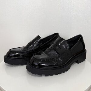 Vagabond Kenova Black Patent Leather Slip Loafet Size US 8.5 / 39